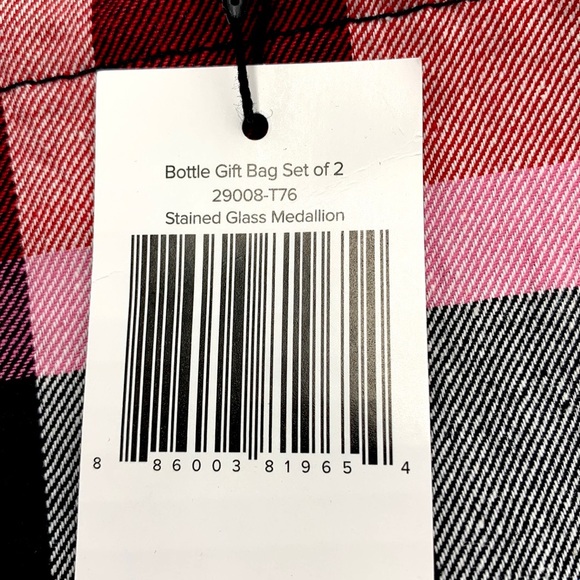 Vera Bradley Set of 2 Bottle Gift Bags in Stained Glass Medallion - Picture 8 of 12